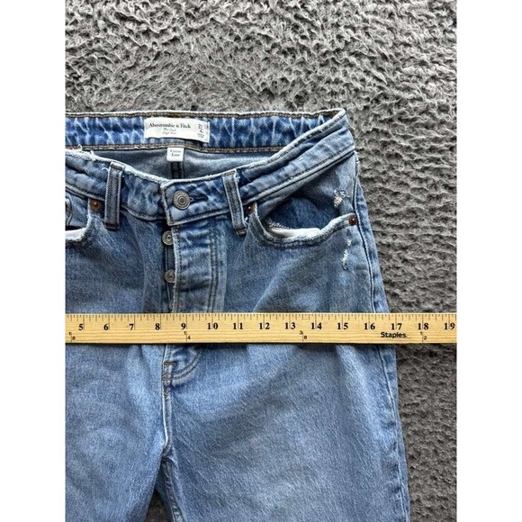 Abercrombie & Fitch The Dad High Rise Curve Love Denim Jeans Blue Womens Size 27 - Picture 15 of 16